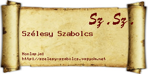 Szélesy Szabolcs névjegykártya